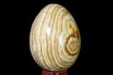 Polished, Banded Aragonite Egg - Morocco #161247-1